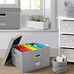 JSungo 2 Pack File Box with 10 Hanging Filing