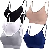 BQTQ 5 Pcs V Neck Tube Top Bra Padded Camisole Bra for Women Seamless Bralettes