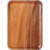 Acacia Wooden Serving Trays for Men Women, Whole Piece Sizes 14x10 inch Acacia Wood Valet Tray for Eating, Food, Large Wood Bed Tray, Coffee Table, Home Decor, Living Eating, Snacks, or Home Decor