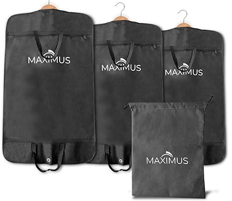 [PREMIUM KLEIDERSACK] 3er set inkl. Schuhbeutel - 100cm x 60cm - für Anzug, Kleid und Hemden - Hochwertige & atmungsaktive Kl