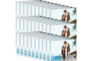 Handepo 30 Pack 5 x 7 Inch Clear Acrylic Picture Frames Bulk Magnetic Photo Frames 20% Thicker Block Double Sided Picture Frames for Home Office