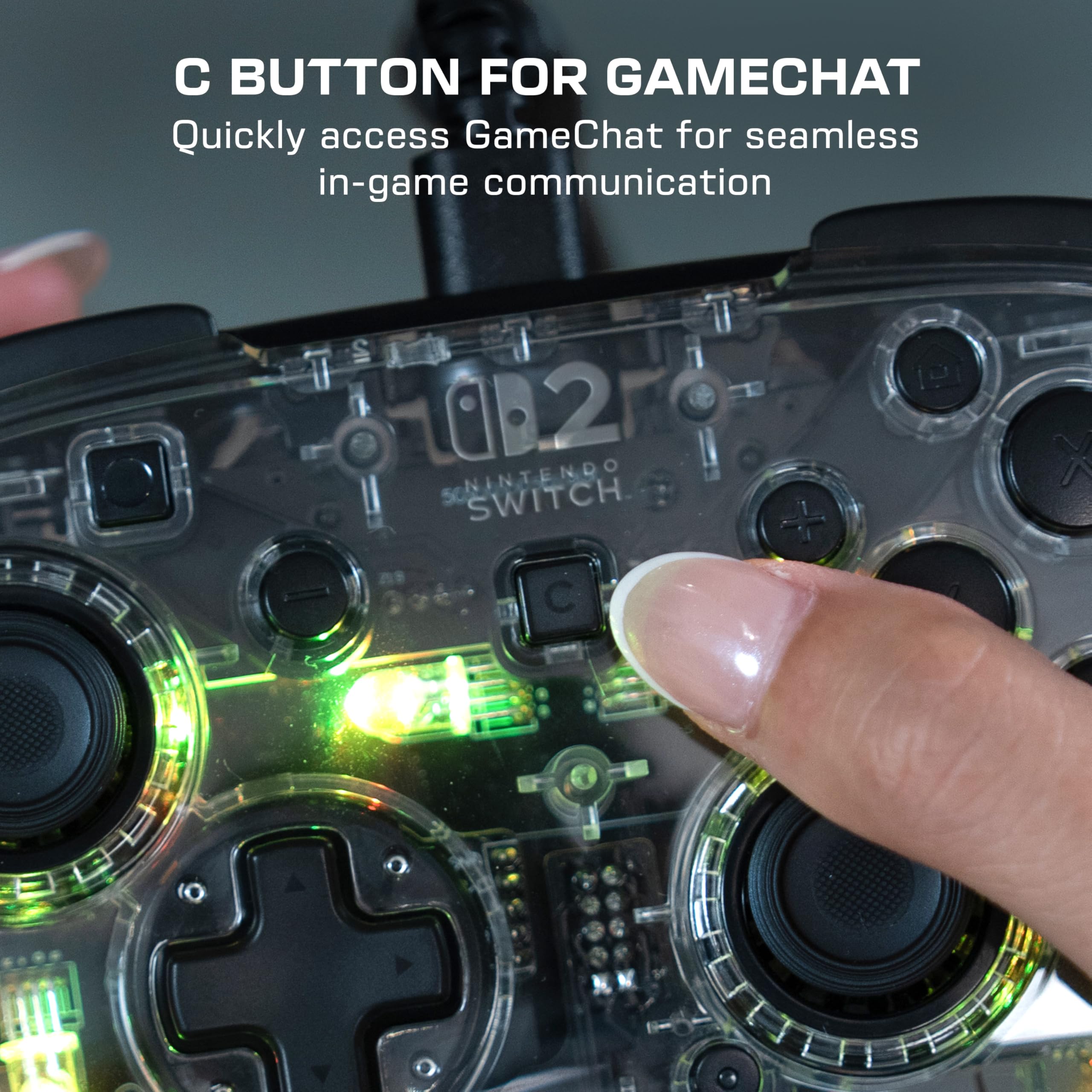 Turtle Beach Afterglow Transparent Kabelgebundener RGB-Gaming-Controller Offiziell lizenziert für Nintendo Switch 2 2