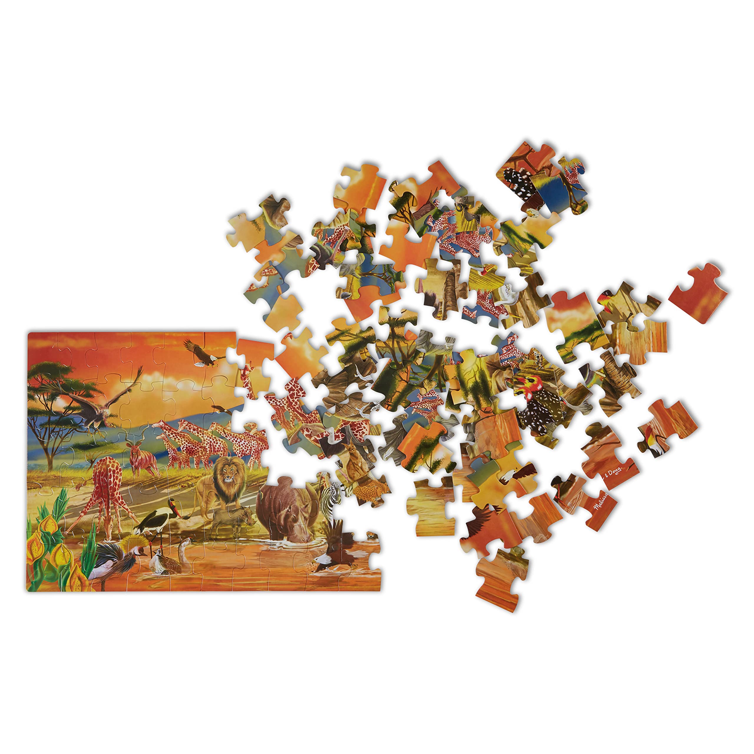 Photo 1 of Melissa & Doug African Plains Safari Jumbo Jigsaw Floor Puzzle (100 pcs, Over 4 feet Long)