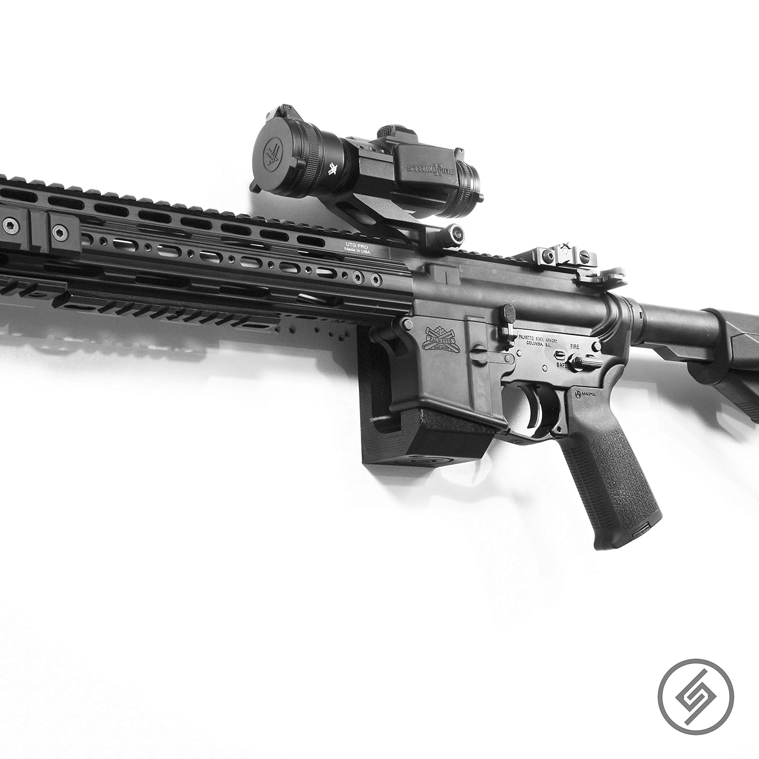 Spartan Mount for Standard Rifle | Display Storage Organization System | Unique Low Profile Design | Gun Safe Wall Garage | Gun Room Mounting Solution: Industrial & Scientific