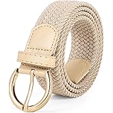 JASGOOD Women Men Braided Woven Elastic Stretch Belt Golf Canvas Casual Belt for Jeans Pants