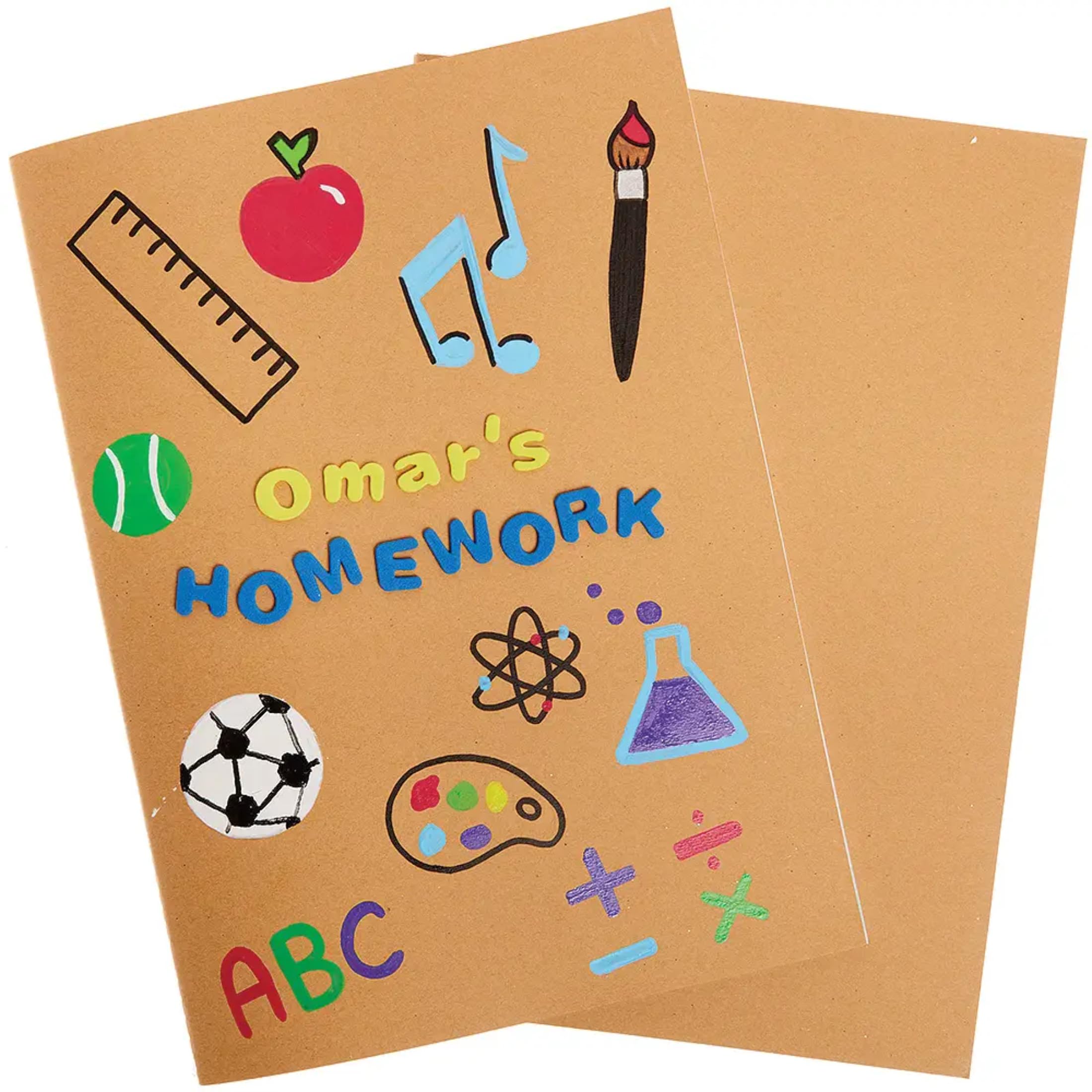 Baker Ross FX309 Brown A4 Sketch Books - Pack of 3, Sketch Pad for Kids and Adults, Drawing Pad for Schools, Drawing Paper