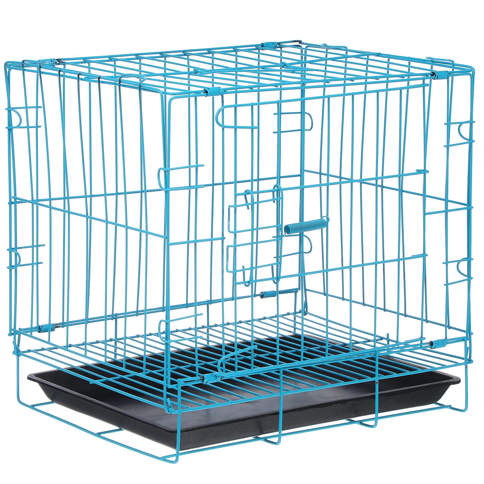 iplusmile Dog Crate Pet Cage - Single Door Metal Dog Crates with Movable Tray- & Carry, Suitable for Poodle Cat Rabbit