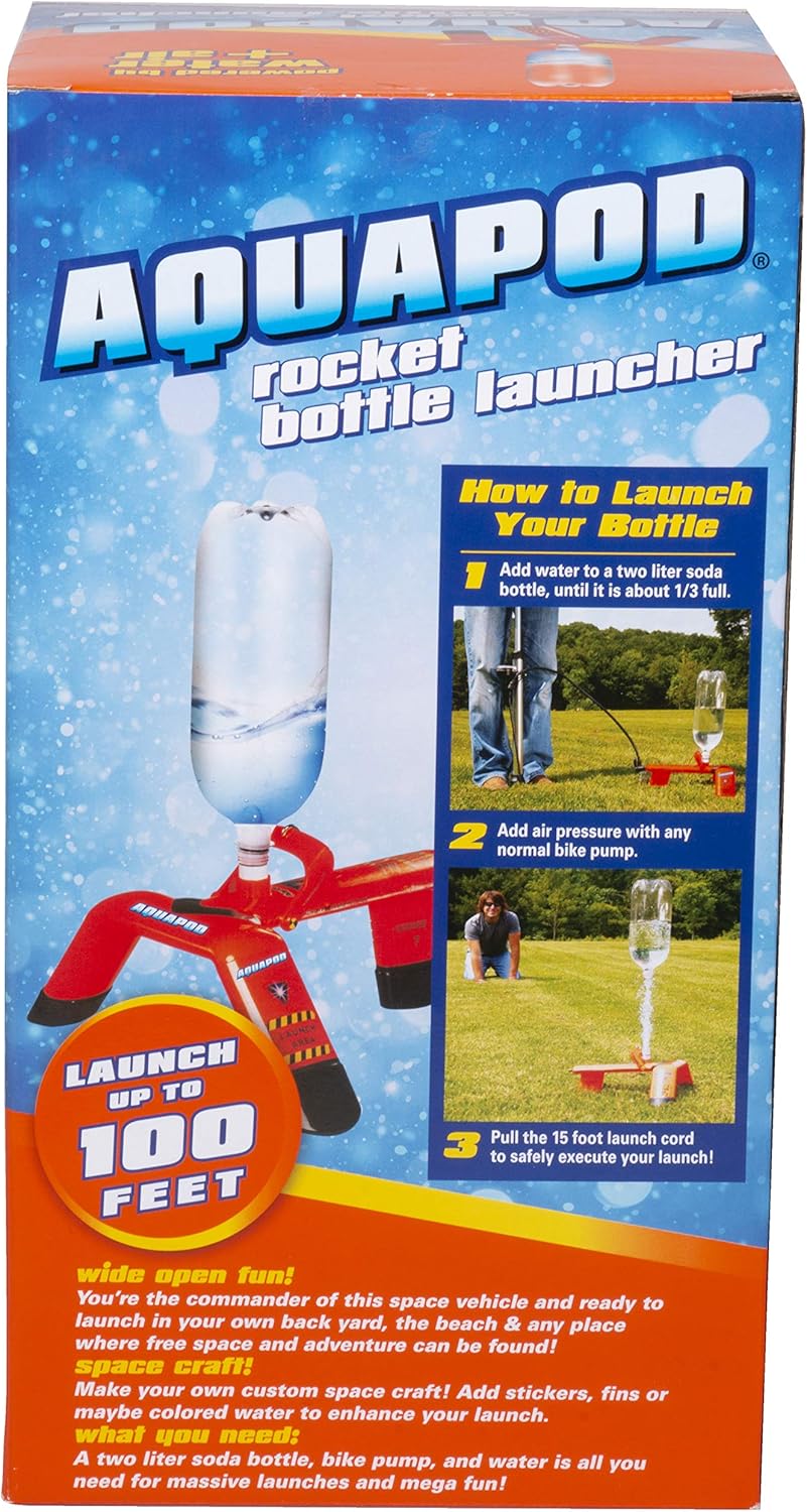 Amazon Com Aquapod Water Bottle Rocket Launcher Science Kit Stem Toy Launches Soda Bottles Up To 100 Ft In Air Toys Games
