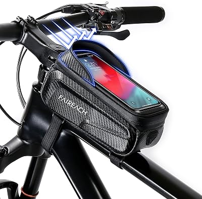 Faireach Bike Handlebar Bag with Phone Holder, Waterproof Front Frame Pouch