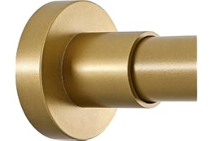 BRIOFOX Shower Curtain Rod Adjustable 18-78 Inch, Stainless Steel Spring Tension Shower Rod No Drilling Non Slip, Sunset Gold