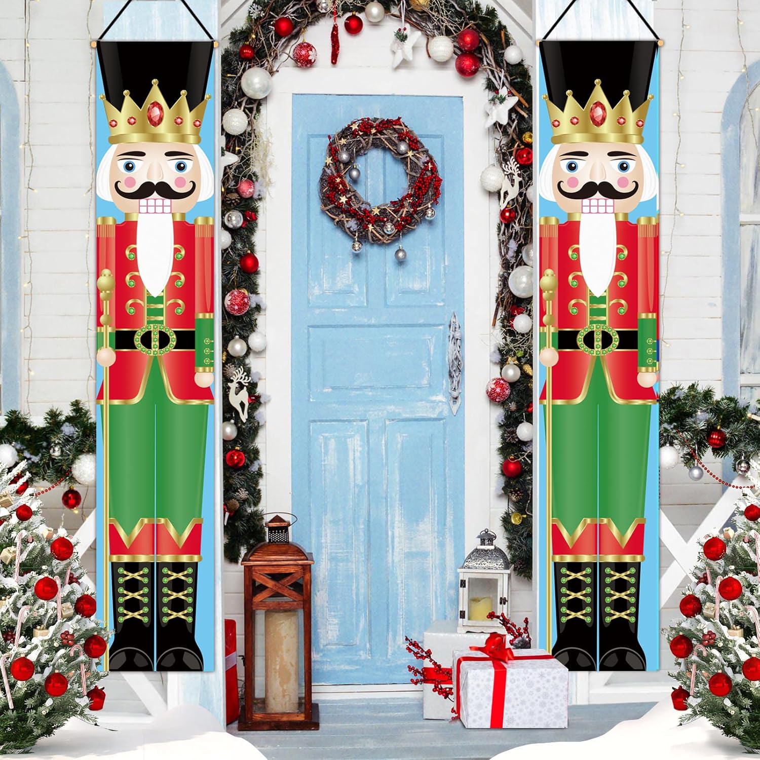 Nutcrackers - DECFINE Nutcracker Door Banners Decoration for Home Nutcracker Décor Indoor & Outdoor Porch Signs Rustic Xmas Banners for Front Door Living Room Kitchen Wall Holiday Party (Nutcracker-King)