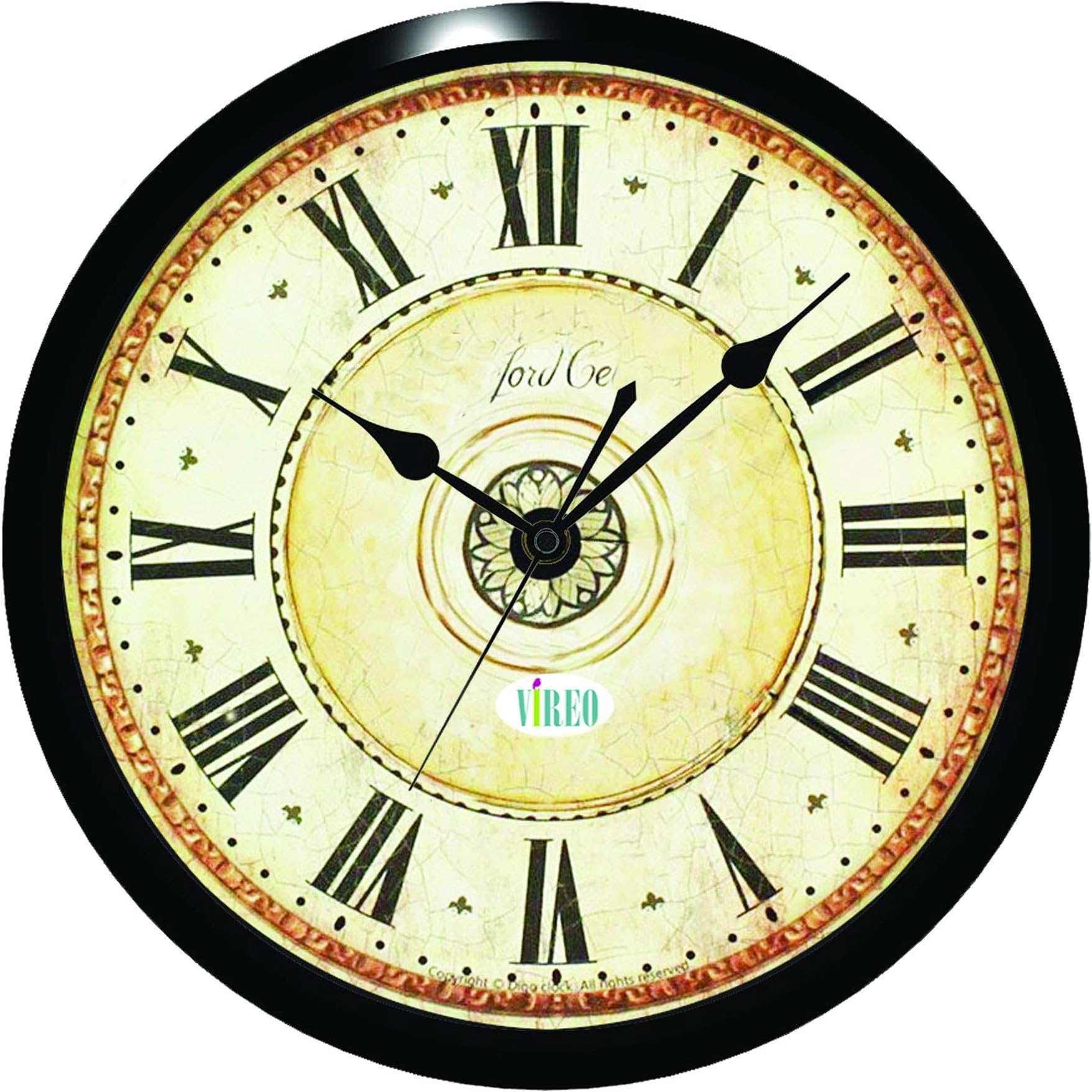 VIREO Plastic Wall Clock (29 x 28.8 x 5 cm, Multicolour)