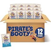 PIRATE'S BOOTY Aged White Cheddar Cheese Puffs Bags, 1 oz (12 Count) | Aged White Cheddar Cheese Puffs, Peanut and Tree Nut Free Kids Snacks, Snacks for Kids and School Lunches, 12 bags