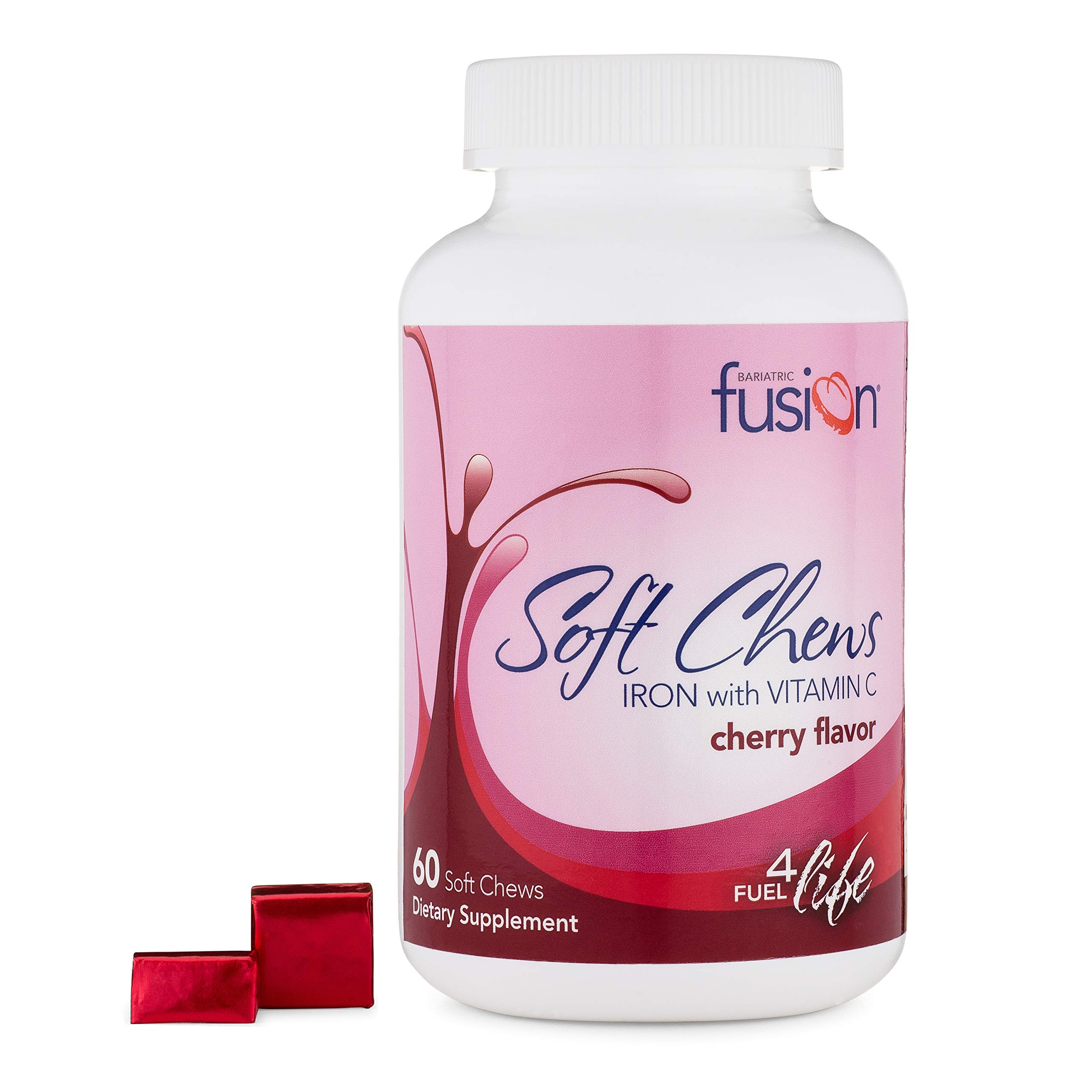 Bariatric Fusion Cherry Flavored Iron Soft Chew with Vitamin C for Bariatric Patients Including