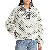 Hixiaohe Fleece Sweatshirt for Women Winter Long Sleeve High Neck Fuzzy Sherpa Pullover Jacket Warm Outerwear with Pockets