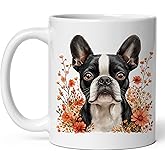 Boston Terrier Ceramic Coffee Mug 11oz American Gentleman Pup Dog – Tea Coffee Mug with Comfortable Grip - Unique Animal Gift Cup for Office or Home - Vibrant Long-Lasting Print ID44991