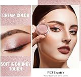 Oulac Shimmer Eyeshadow Pearl Pink Beige Highlighter Duo Waterproof view 2