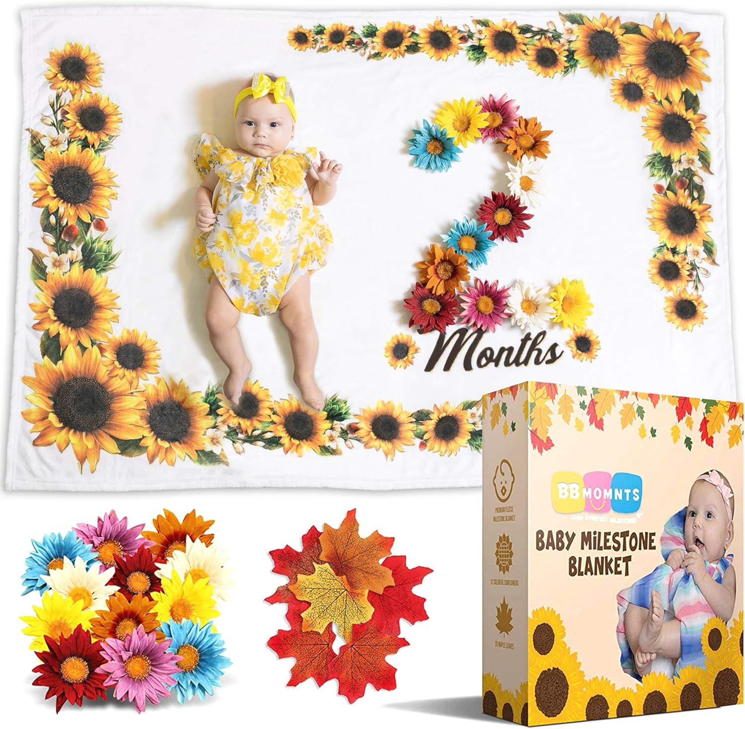 personalized sunflower baby blanket
