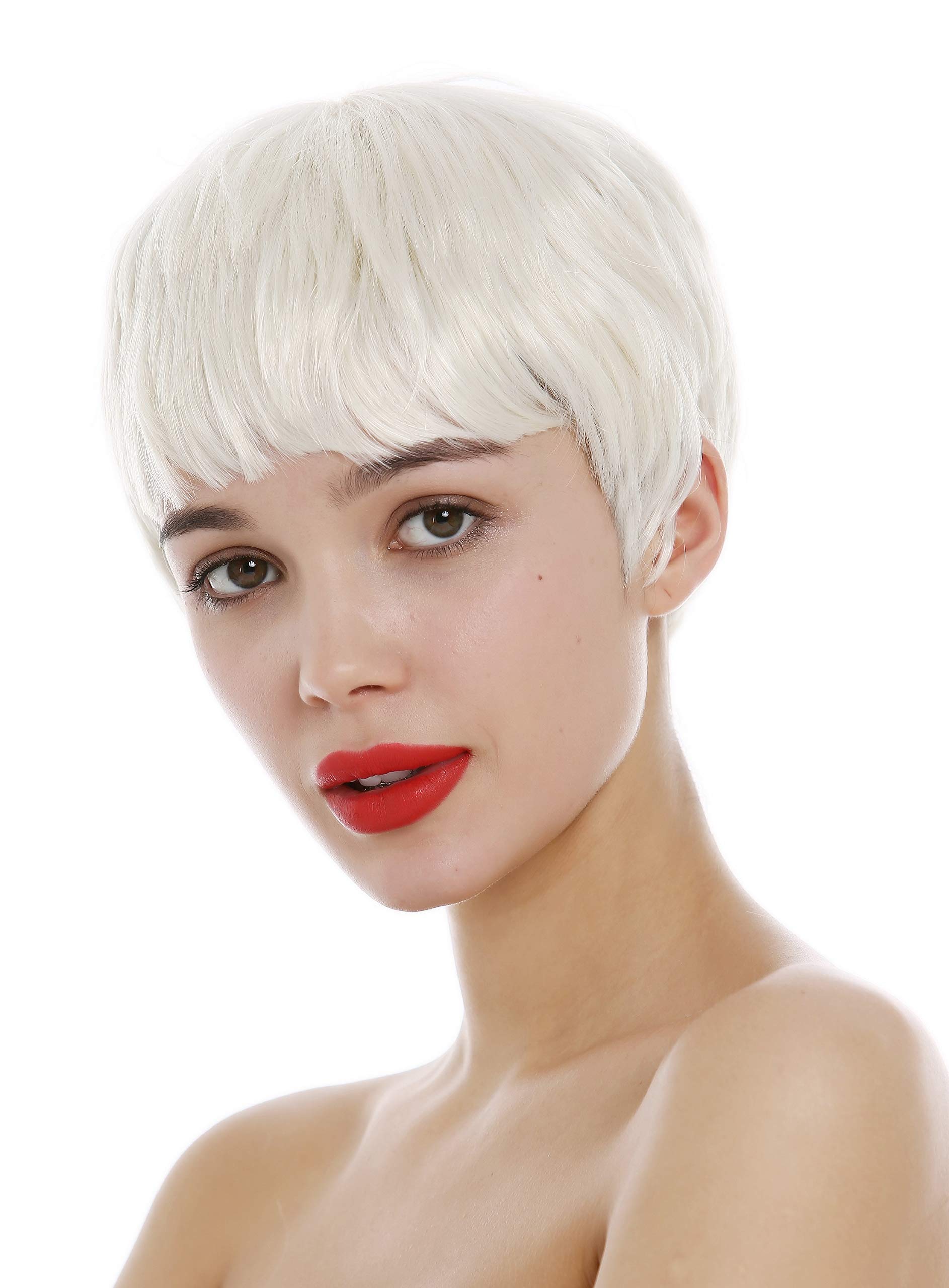 WIG ME UP - SA098-613 Lady Wig very short Pixie cut 60s retro fringe bangs platinum blonde