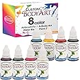 Custom Body Art 1-oz 8 Color Primary AirbrushWater Base Face-Body Paint Set