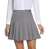 Urban CoCo Women's Pleated High Waist Solid School Uniform Skirt