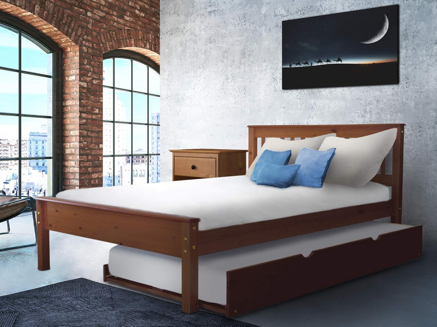 Amazon Com Bedz King Mission Style Full Bed With A Twin Trundle Espresso Furniture Decor