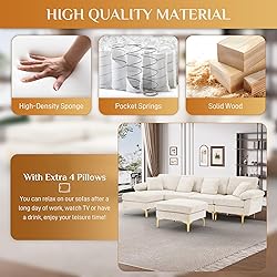 Wrofly U-Shaped Sectional Sofa Couch, 114" Comfy