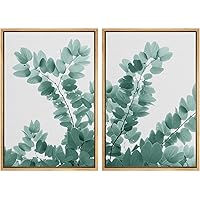 SIGNWIN Framed Wall Art Print Set Eaucalyptus Multiple Branches with Many Leaves Nature Trees Digital Art Modern Art Contemporary Relax/Calm for Living Room, Bedroom, Office - 16