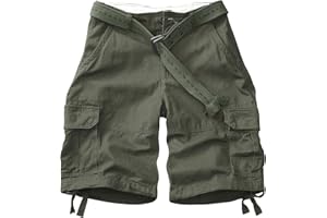 AKARMY Men's Camo Cargo Shorts Outdoor Multi-Pocket Cotton Casual Shorts with No Belt