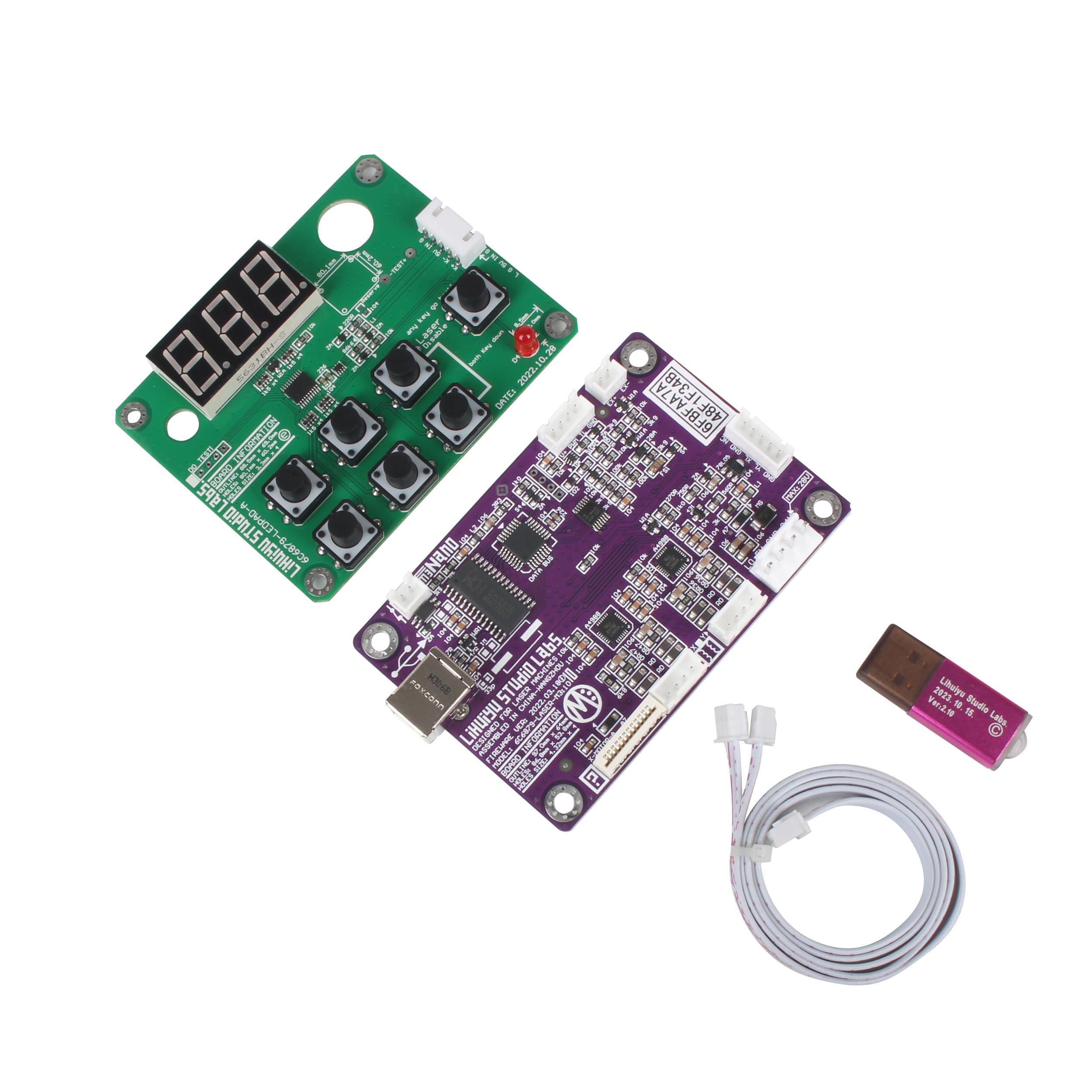 Photo 1 of XUNKUANER LIHUIYU CO2 Laser Controller Update M3 Nano Mainboard + Control Panel +Cable + Dongle C System for Co2 Laser Cutter Engarvering K40 (C Lock kit)