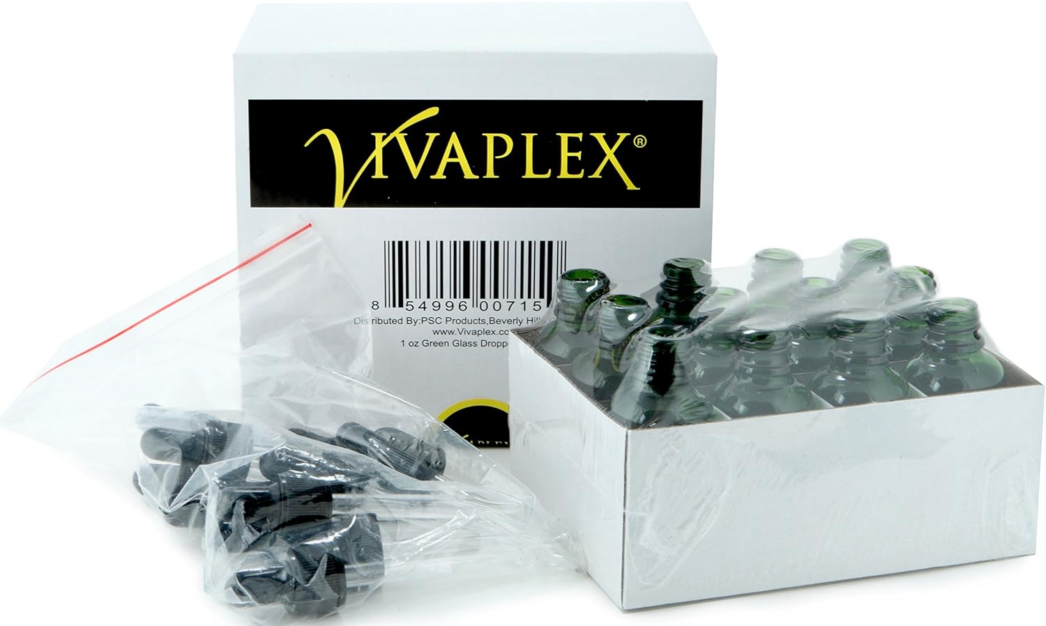 Vivaplex, 12, Green, 1 oz Glass Bottles, With Glass Eye Droppers, 30 ml - Image 4
