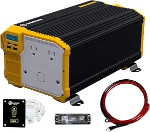Krieger 3000 Watts Power Inverter 12V to 110V, Modified Sine Wave Car Inverter, Dual 110 Volt AC Outlets, Hardwire Kit, DC to AC Converter with Installation Kit - ETL Approved Under UL STD 458