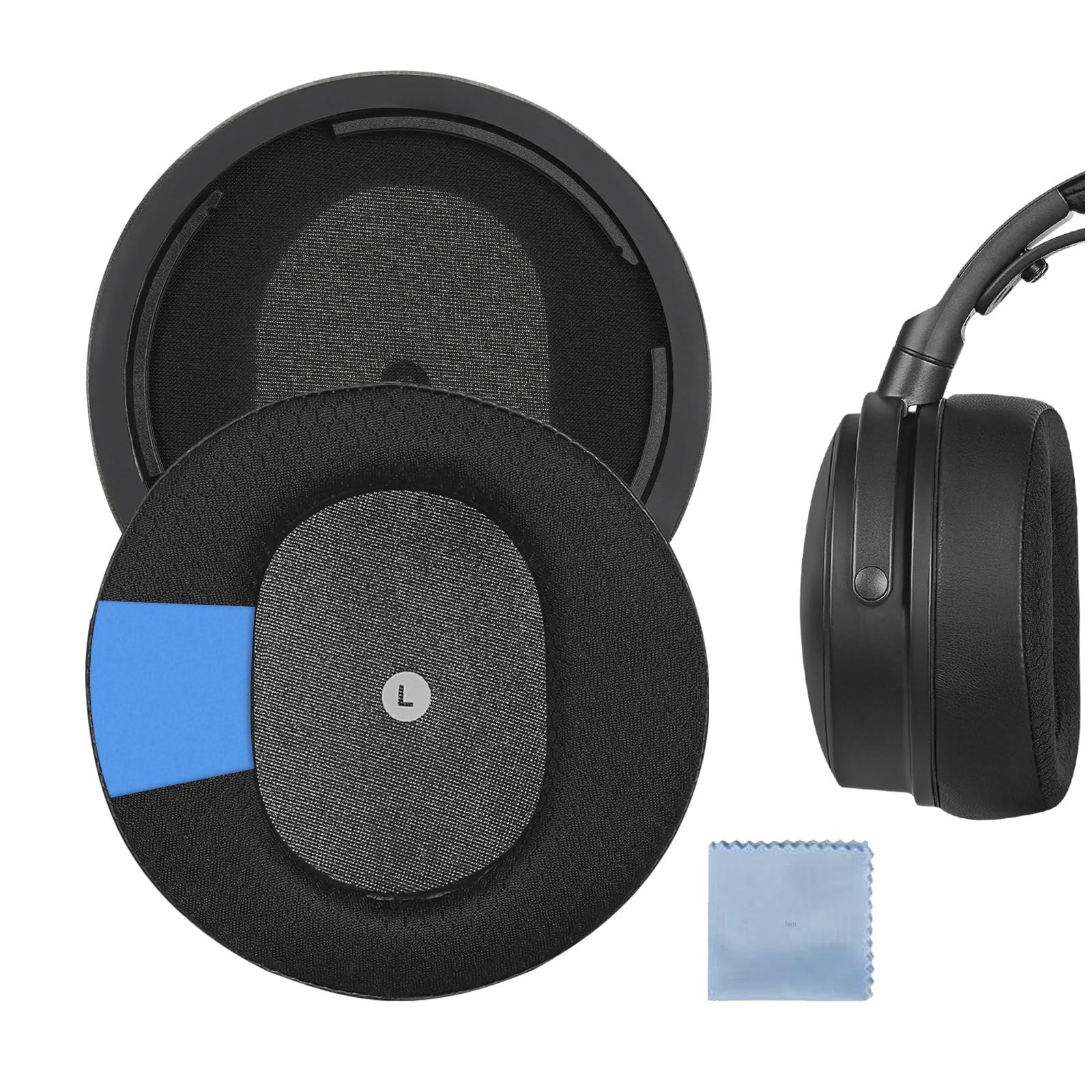 Geekria Sport Cooling Gel Replacement Ear Pads for Audeze Maxwell Wireless Headphones Ear Cushions, Headset Earpads, Ear Cups Cover Repair Parts (Mesh Fabric/Black)