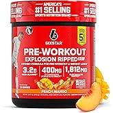 Six Star Pre-Workout Explosion, Peach Mango (30 Servings) - Preworkout Energy Powder Supplement for Men & Women - Pre Workout Drink Mix with Creatine & Beta Alanine - Sports Nutrition Products
