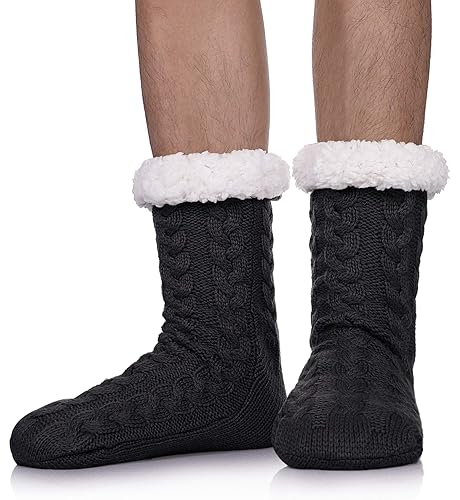 SDBING Mens Super Soft Warm Cozy Fuzzy Fleece-lined Winter With