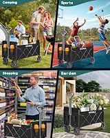 GECONLE 100L Foldable Trolley on Wheels with Drink Holders for Outdoor Use view 8