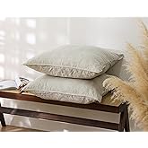 AORISSI 100% French Linen Euro Shams 26 x 26 Inches Square Pillow Covers Pillow Cases Pack of 2 with Envelope Closure, Stone Washed Soft Durable Breathable and Cooling(Natural Linen, 26''x26'')