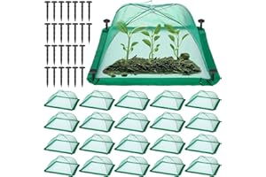 FillTouch 20 Pcs 17 Inch Mesh Plant Cover Plant Protectors from Animals Outdoor Plant Tent for Vegetables Food Cover Net Garden Netting Cover Collapsible Plant Umbrella to Keep Small Animals Out