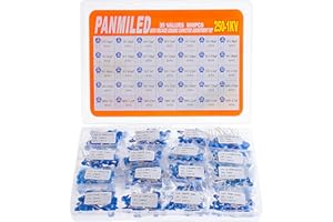 PANMILED 35 Values 600 Pieces High Voltage Ceramic Disc Capacitor Assortment Kit (Capacitor Range : 10pF~100nF) (250V 400V and 1KV)