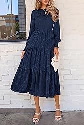 PRETTYGARDEN Women's Fall Spring Midi Dress Long