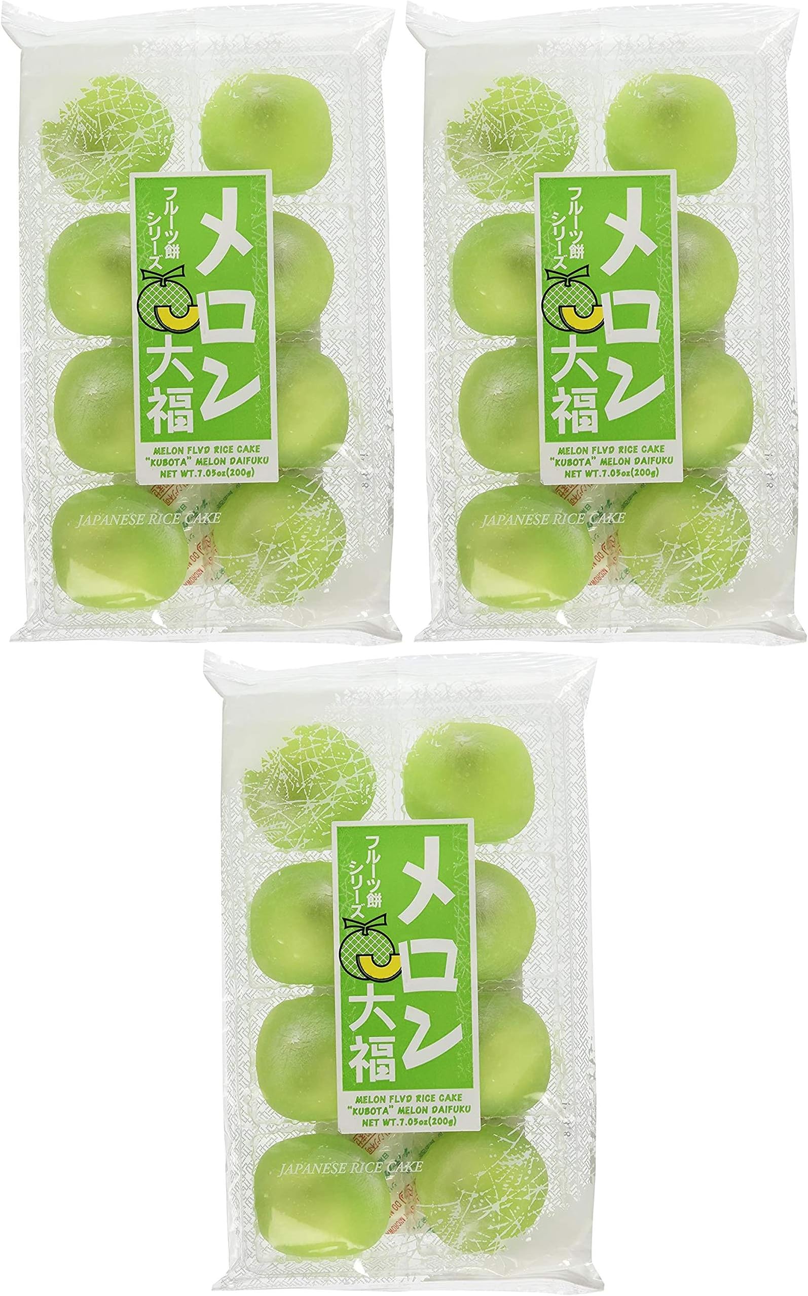 Japanese Fruits Daifuku (Rice Cake)-Melon Flavor Pack of 3