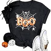 Halloween Shirts for Women Funny Graphic Print in Autumn Classic Tee Tops
