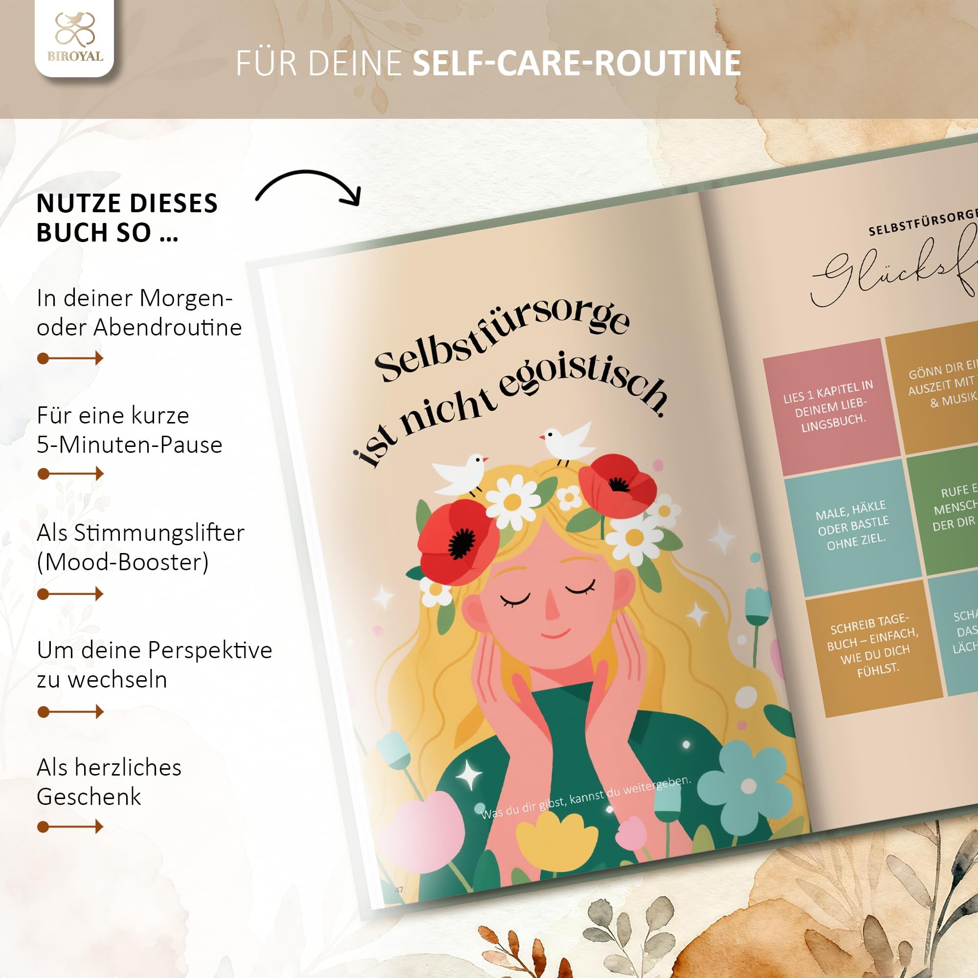 Achtsamkeitstagebuch für Erwachsene - 65 Positive Reminder, Dankbarkeitstagebuch Erwachsene mit Achtsamkeitsübungen, 5 Minuten Tagebuch für Manifestieren & Selbstliebe, 5 Minuten Achtsamkeitstagebuch 4