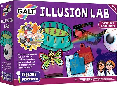 Galt Illusion Lab Kids Science Kit 9 Experiments 3D Glasses Periscope