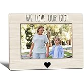 WTOGQ Gigi Grandma Picture Frame, Mother's Day Gifts for Grandma, Grandmother Gifts from Grandkids Photo Frame 4x6, We Love Our Gigi Wooden Photo Picture Frames for Desk Tabletop Decor
