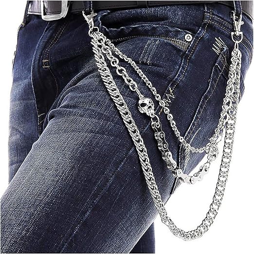 Jeans Chains Wallet Chain Pants Chain, Silver Pocket Chain Hip Hop Rock