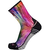 Zensah Limited Edition Running Socks - Fun and Crazy Mini Crew Compression Socks, Moisture Wicking and Anti Blister