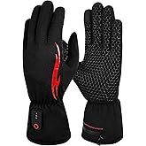 Dr.Warm Heated Glove Liners for Women Men, 7.4V Rechargeable Battery Thin Heated Work Gloves with Touchscreen for Winter