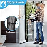 RnCop Magnetic Screen Door 90 x 210cm Heavy Duty Self Sealing Black view 5