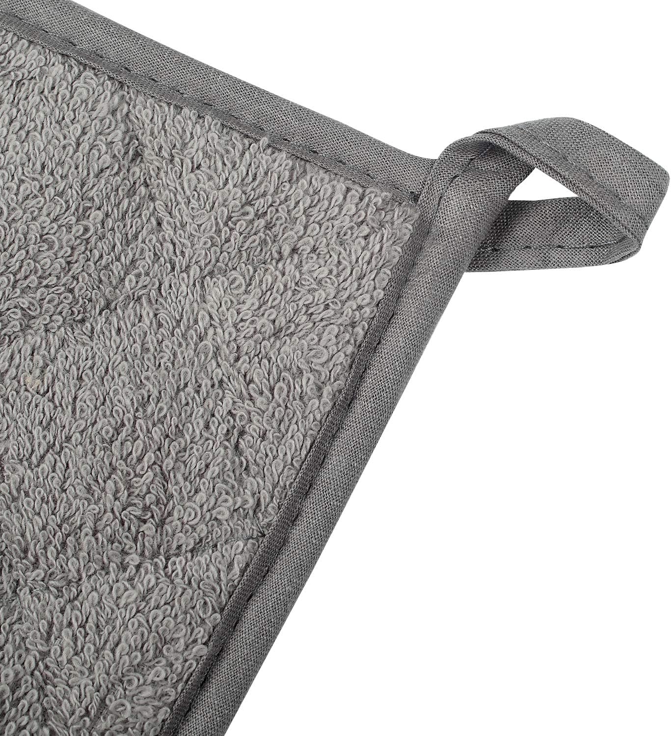 Lifaith 100% Cotton Kitchen Everyday Basic Terry Pot Holder Heat Resistant Coaster Potholder for Cooking and Baking Set of 5 Grey: Home & Kitchen